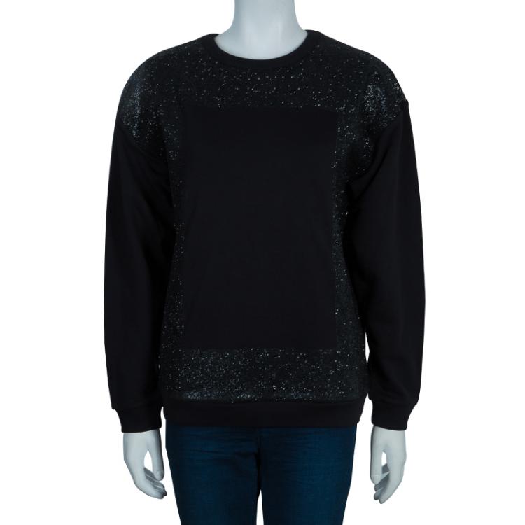 McQ by Alexander McQueen Black Embellished Sweat Shirt M McQ by