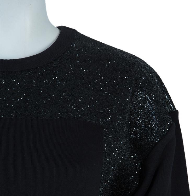 Pre Owned McQ  by Alexander McQueen Black Embellished Sweat Shirt M