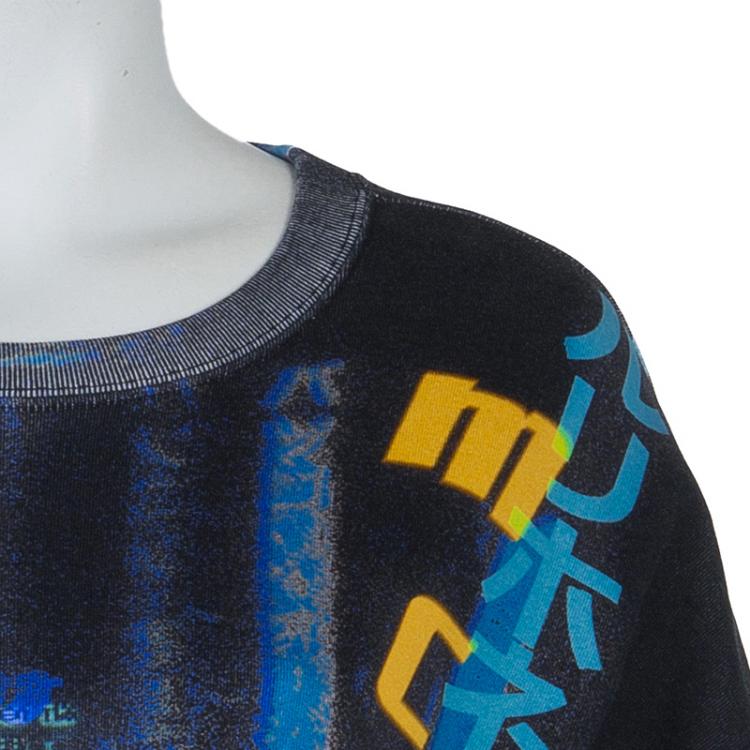 Pre Owned McQ by Alexander McQueen Black Printed Hazy Night Sweatshirt  XL