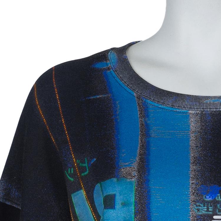 Pre Owned McQ by Alexander McQueen Black Printed Hazy Night Sweatshirt  XL