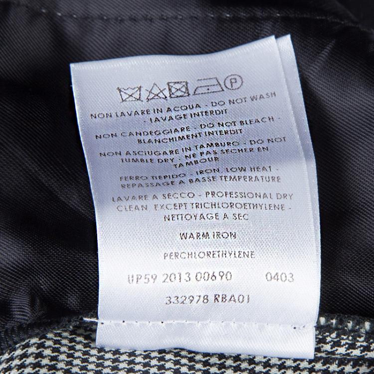 Pre Owned McQ by Alexander McQueen Black and White Houndstooth Wool Trousers S