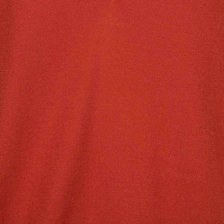 Pre Owned McQ by Alexander McQueen Burnt Orange Side Zip Detail V-Neck Sweater L