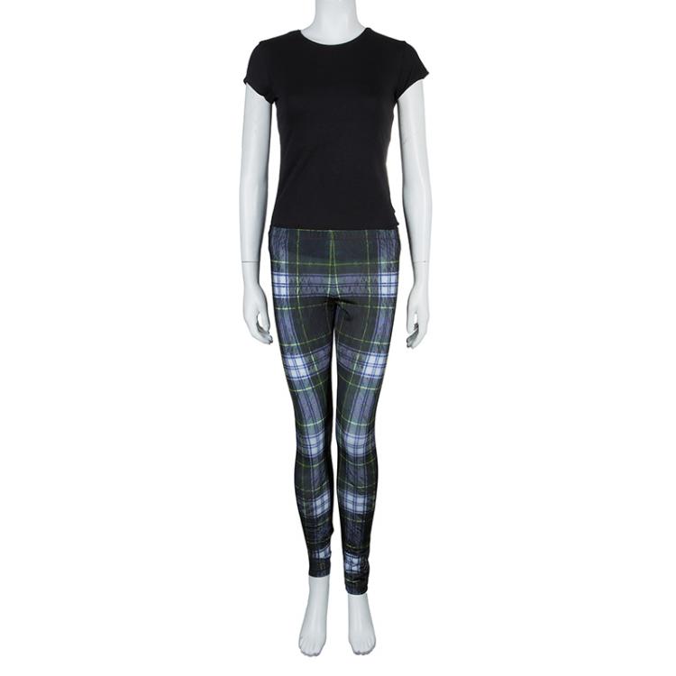 Pre Owned McQ by Alexander McQueen Multicolor Checked Tartan Leggings  S