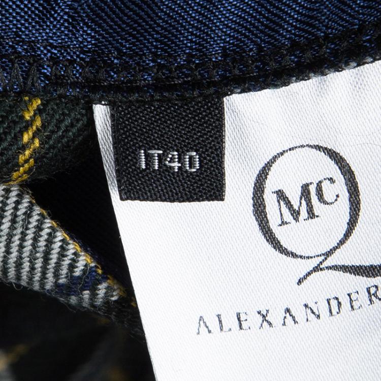 Pre Owned McQ By Alexander McQueen Green Wool Tartan Plaid Front Pleat Detail Rupert Trousers S