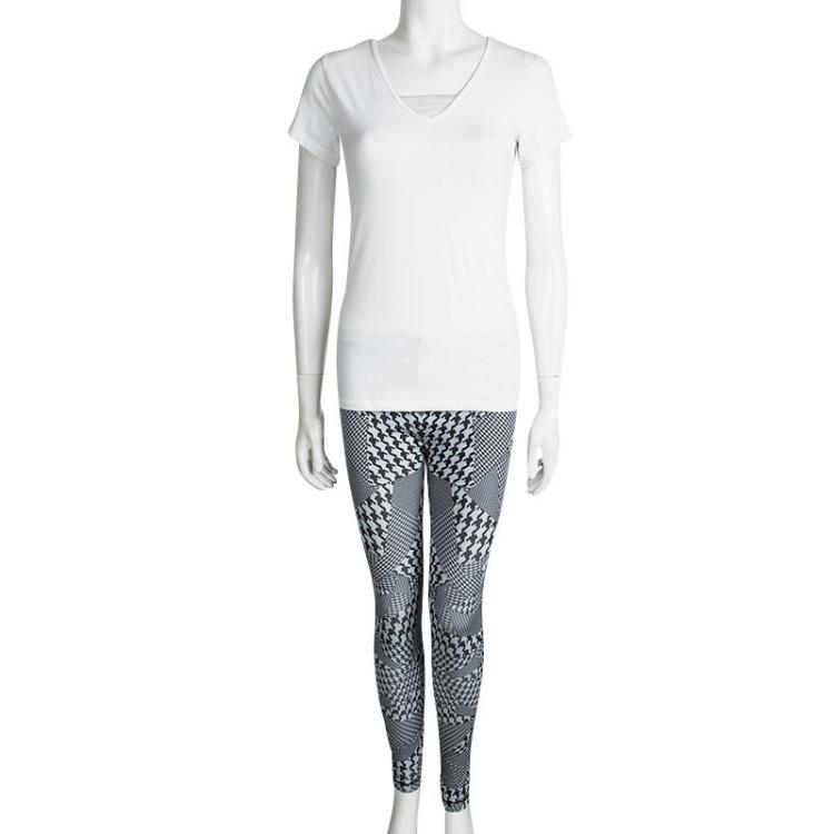 Pre Owned McQ by Alexander McQueen Houndstooth Printed Leggings XS