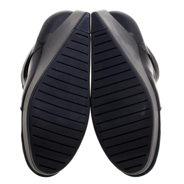 Pre Owned McQ By Alexander McQueen For Puma Black Leather and Nubuck Leap Wedge Sneakers Size 35.5 