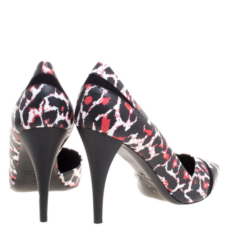 Pre Owned McQ by Alexander McQueen Leopard Pixel Printed Leather Lex D'orsay Pumps Size 40