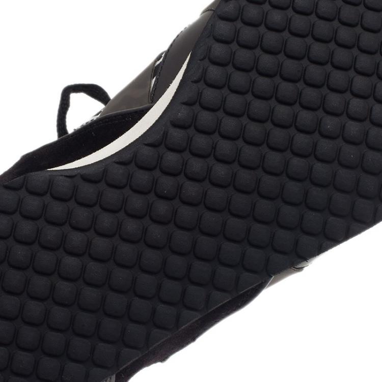Pre Owned McQ by Alexander McQueen Houndstooth Canvas and Leather Sneakers Size 40