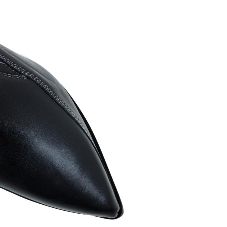 Pre Owned McQ by Alexander McQueen Black Leather Lex Chelsea Ankle Boots Size 40