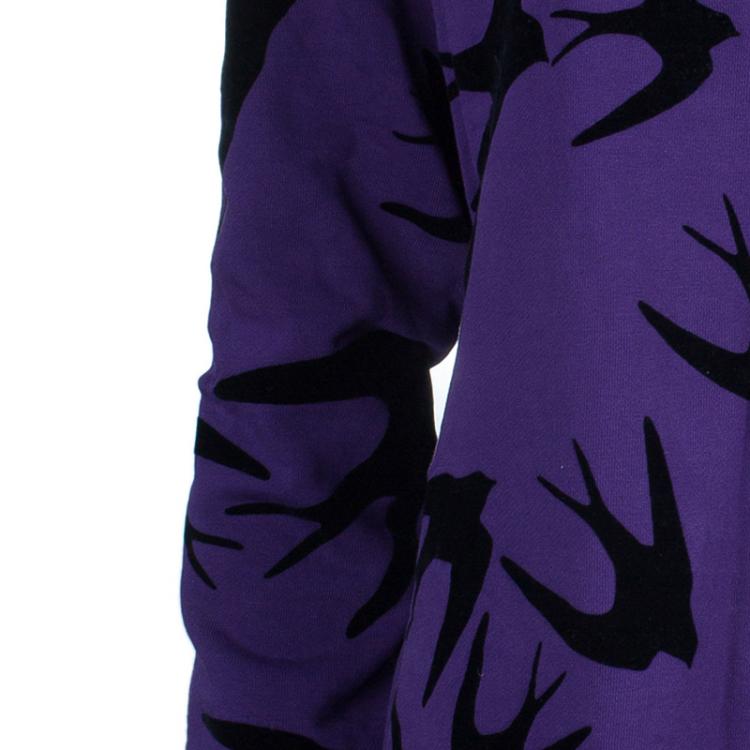 Pre Owned بلوفر أم سي كيو باي اليكساندر ماكوين أرجواني رسوم طيور M