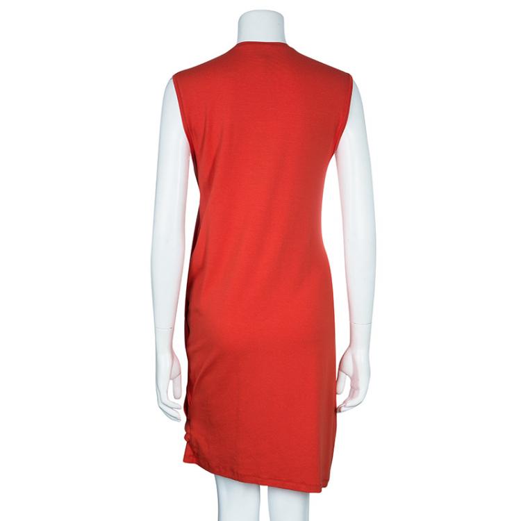 Pre Owned McQ By Alexander McQueen Orange Asymmetric Dress XL