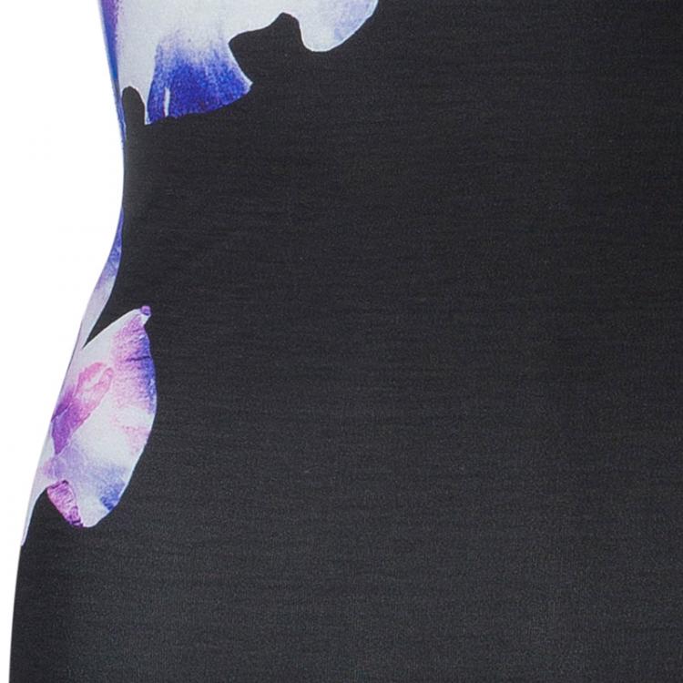Pre Owned McQ by Alexander McQueen Black Floral Printed Dress S