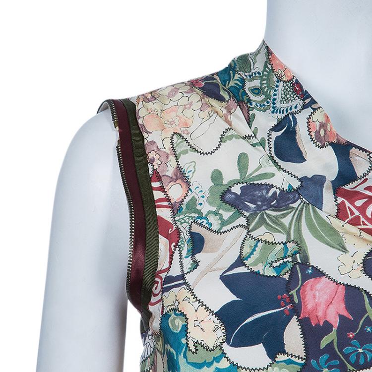 Pre Owned McQ by Alexander McQueen Multicolor One Shoulder Zip Dress M