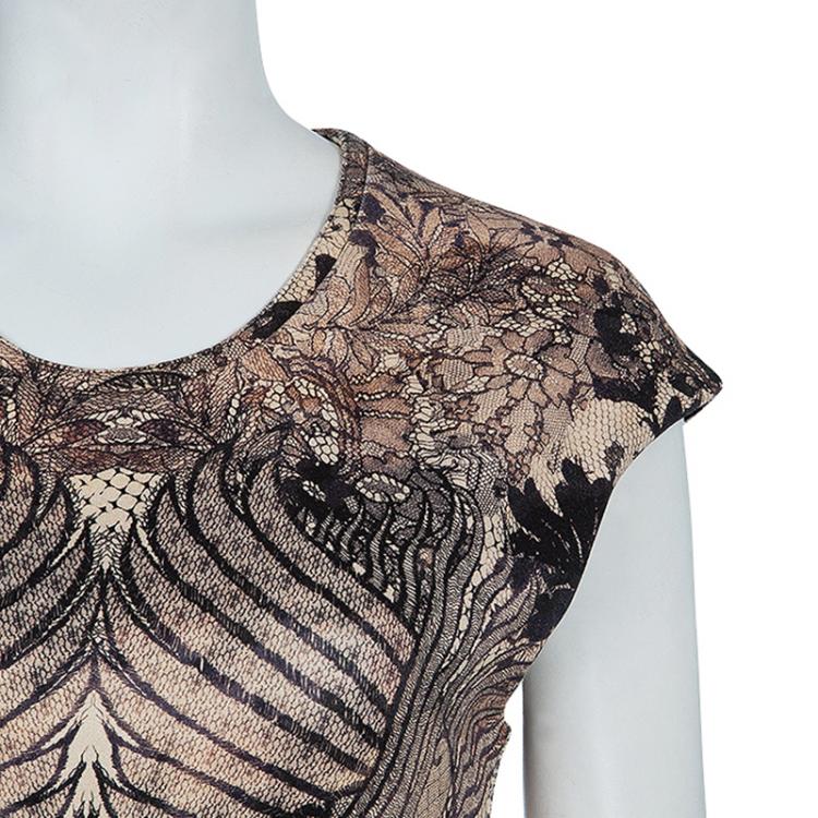 Pre Owned McQ By Alexander McQueen Printed Bodycon Dress M