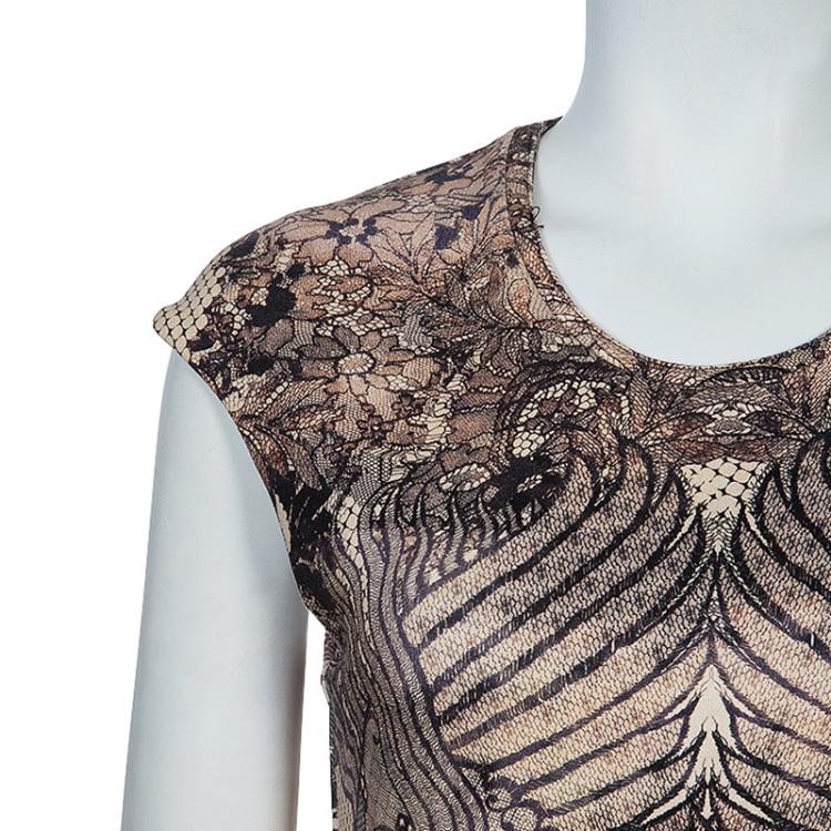 Pre Owned McQ By Alexander McQueen Printed Bodycon Dress M