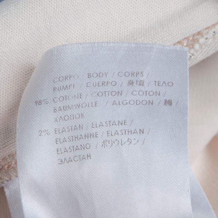 Pre Owned McQ by Alexander McQueen Beige Lace Print Bodycon Dress L
