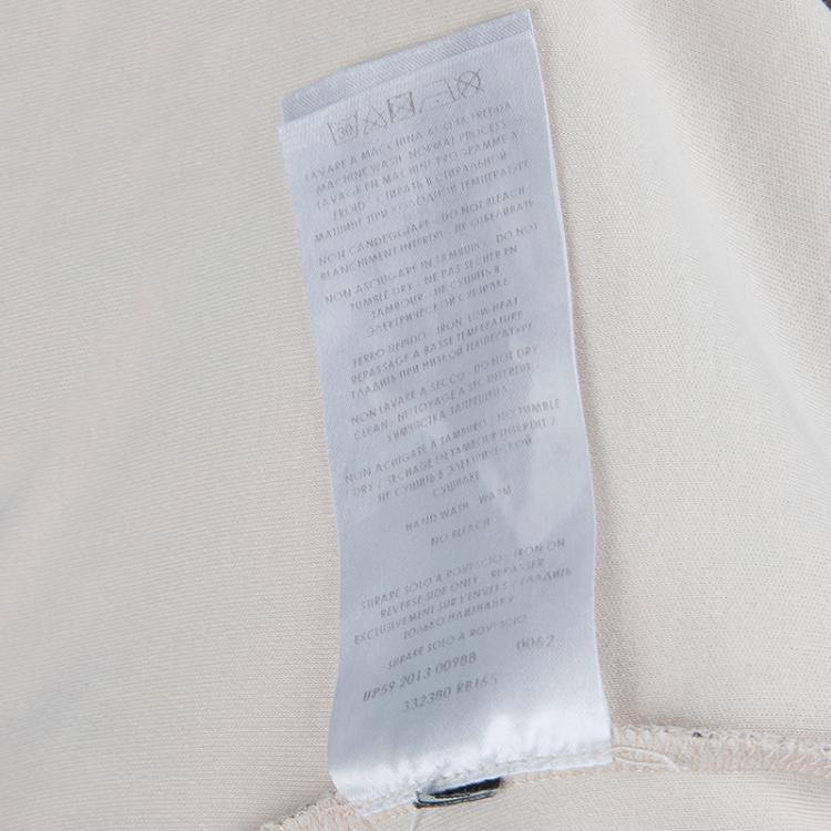 Pre Owned McQ by Alexander McQueen Beige Lace Print Bodycon Dress L