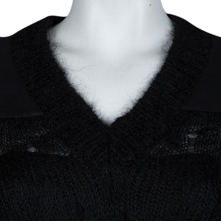 Pre Owned McQ By Alexander McQueen Black Wool V-Neck Sweater L