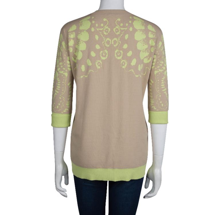 Pre Owned McQ by Alexander McQueen Beige Contrast Print Sweater M