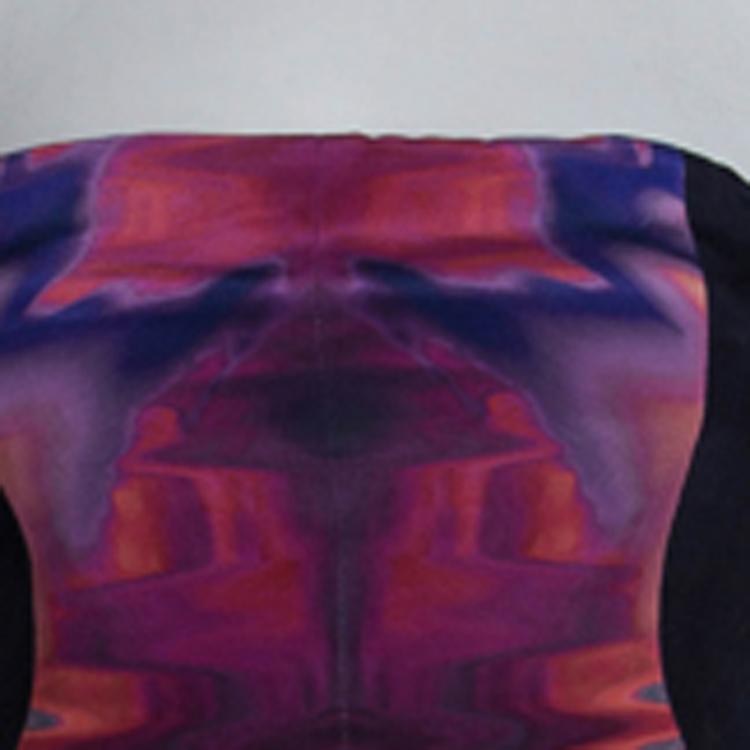 Pre Owned MCQ Alexander McQueen Multicolor Graphic Print Strapless Silk Dress M