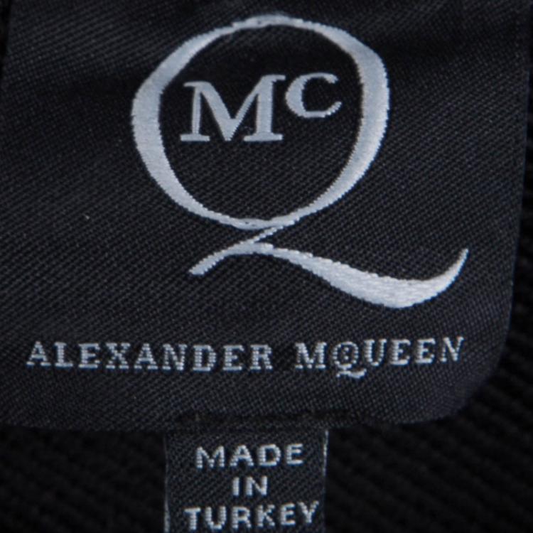 Pre Owned McQ By Alexander McQueen Black Knit Rabbit Print Sweatshirt Dress S