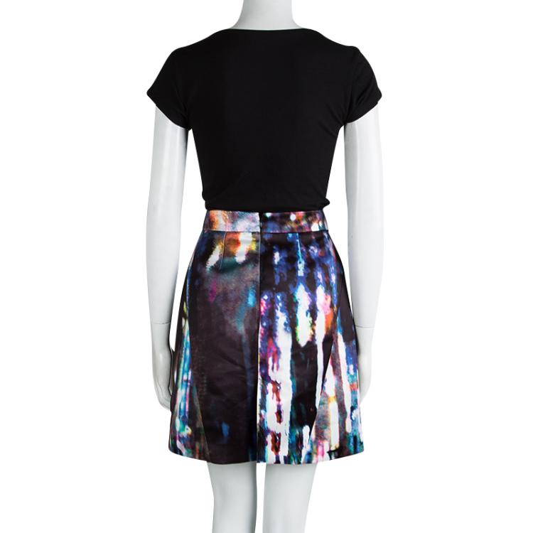 Pre Owned McQ By Alexander McQueen Multicolor Blurry Lights Print  Skirt S