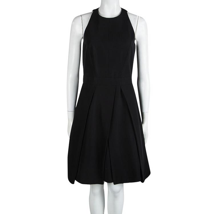 Pre Owned McQ By Alexander McQueen Black Pleat Detail Sleeveless Dress S