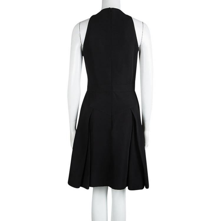 Pre Owned McQ By Alexander McQueen Black Pleat Detail Sleeveless Dress S
