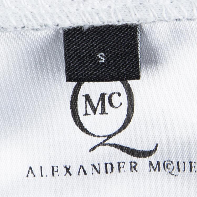 Pre Owned McQ By Alexander McQueen Cotton Printed Sleeveless Fitted Midi Dress S