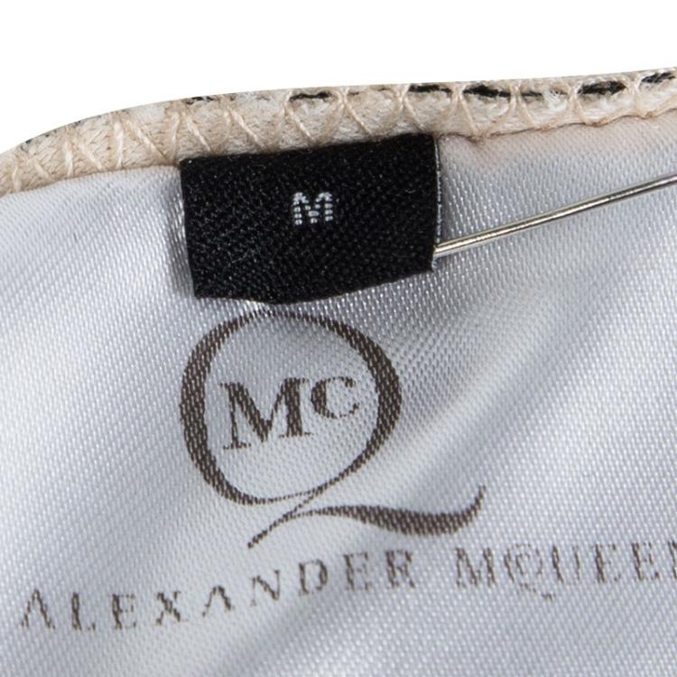 Pre Owned McQ by Alexander McQueen Beige Lace Print Bodycon Dress M
