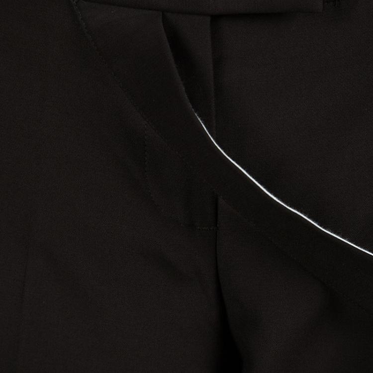 Pre Owned McQ By Alexander Mcqueen Brown Draped Belt Detail Wide Leg Trousers M