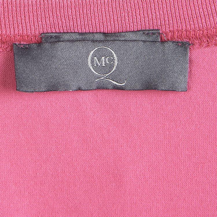 Pre Owned McQ By Alexander McQueen Pink Logo Printed T-Shirt S