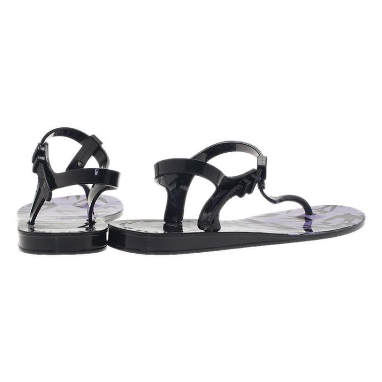 Pre Owned McQ by Alexander Mcqueen Black Swallow Print Jelly Sandals Size 39/40