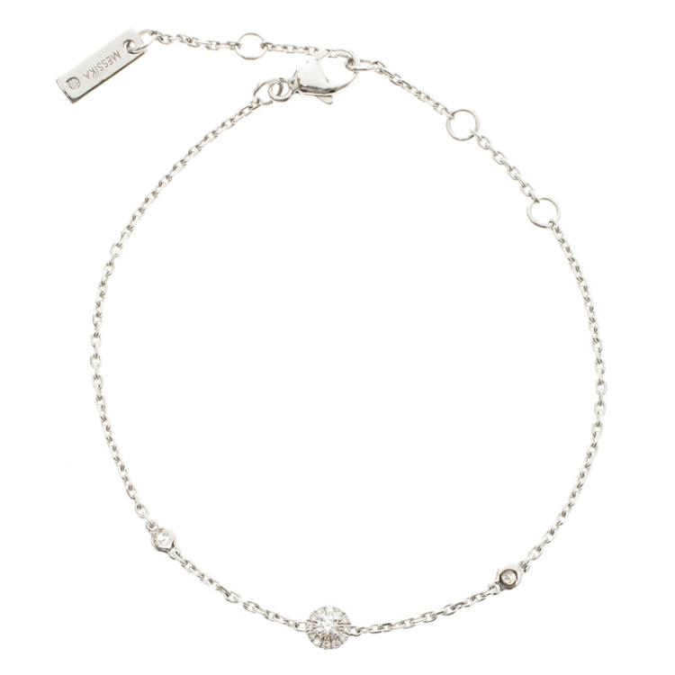 Pre Owned Messika Joy Diamond 18k White Gold Bracelet XS