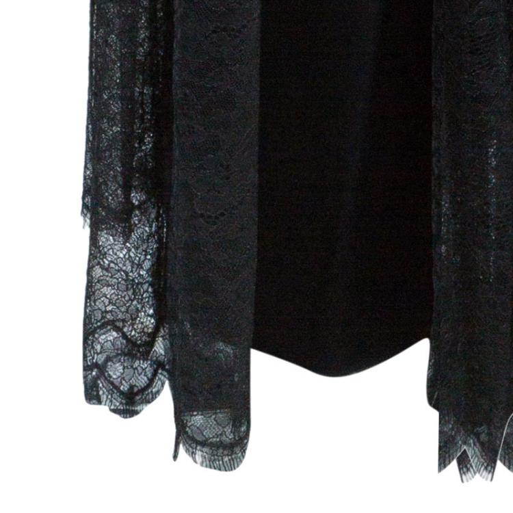 Pre Owned Michael Kors Black Lace Godet Maxi Skirt M