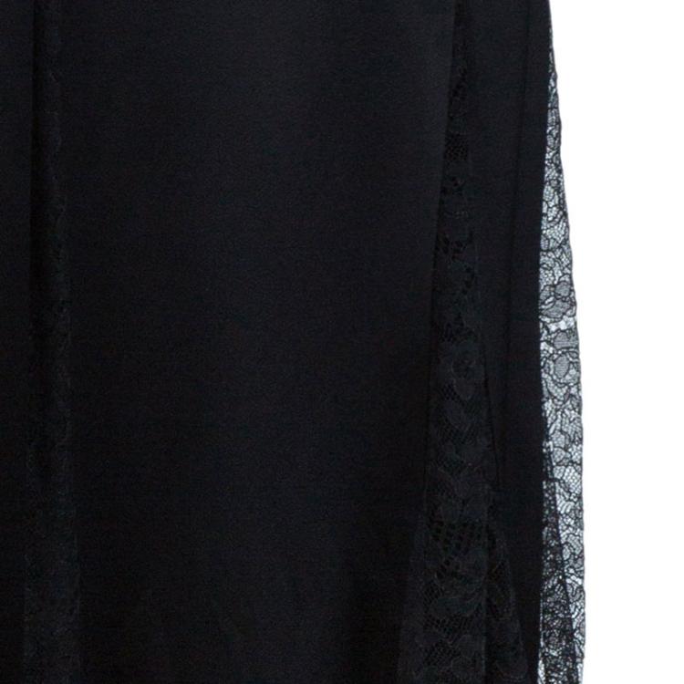 Pre Owned Michael Kors Black Lace Godet Maxi Skirt M