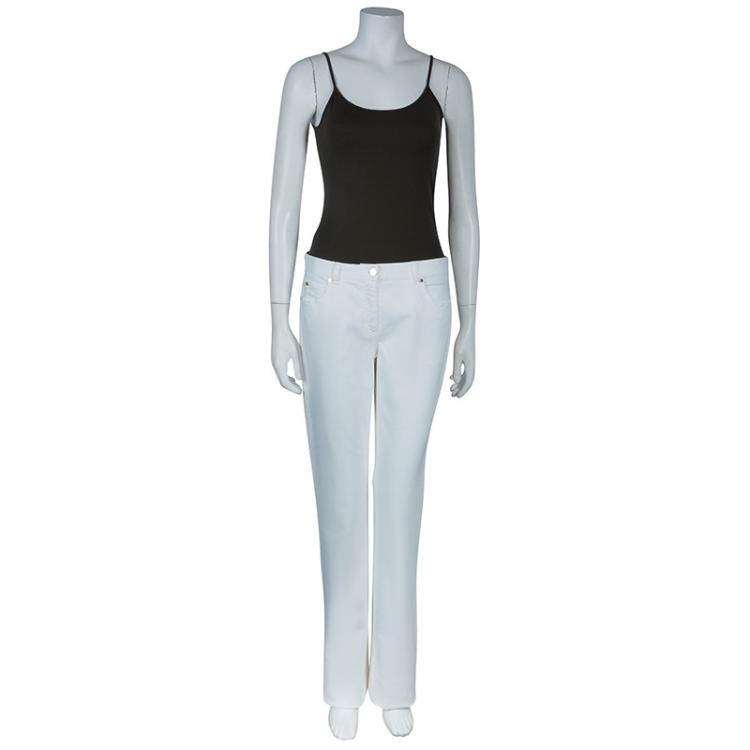 Pre Owned Michael Kors White Denim Flare Jeans L