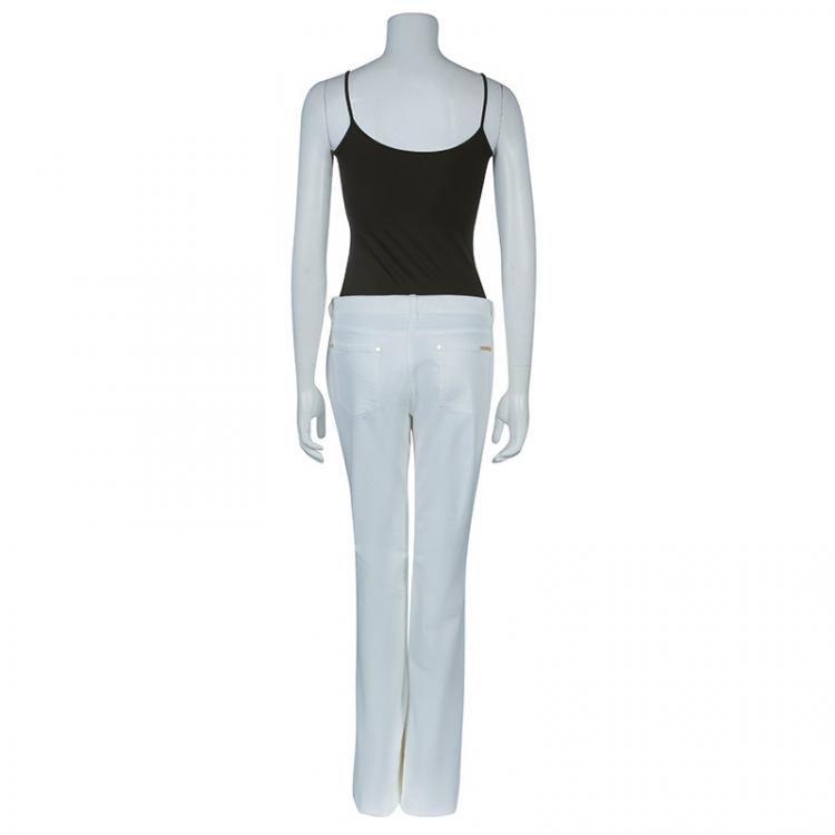 Pre Owned Michael Kors White Denim Flare Jeans L