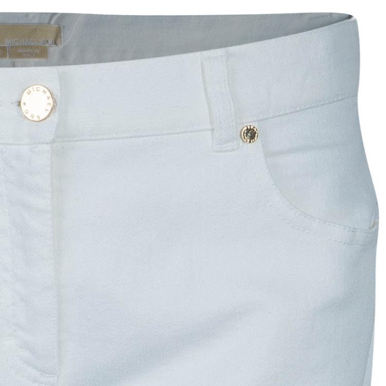 Pre Owned Michael Kors White Denim Flare Jeans L