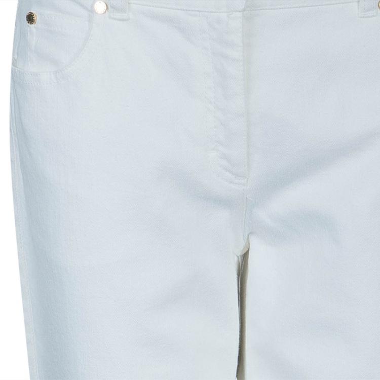 Pre Owned Michael Kors White Denim Flare Jeans L