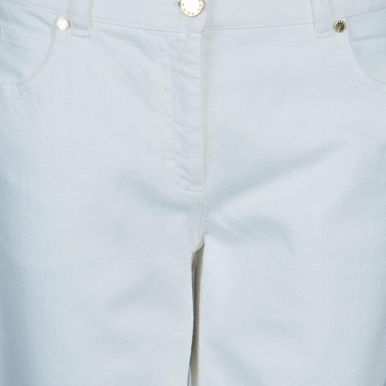 Pre Owned Michael Kors White Denim Flare Jeans L