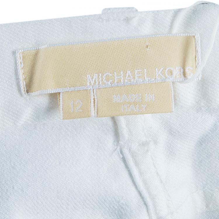 Pre Owned Michael Kors White Denim Flare Jeans L