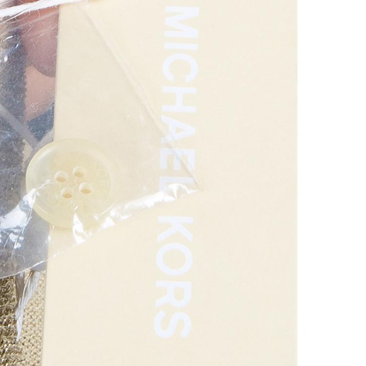 Pre Owned Michael Kors Gold Metallic Cardigan L