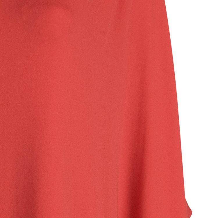 Pre Owned Michael Kors Red Knit Draped One Shoulder Dress S