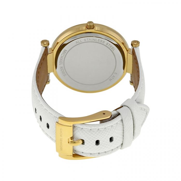 Pre Owned Michael Kors Champagne Gold-Plated Stainless Steel Darci MK2391 Women's Wristwatch 39MM