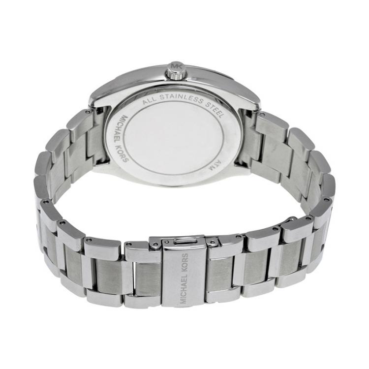 Pre Owned Michael Kors Silver Stainless Steel Crystal Bryn MK6133 Women's Wristwatch 40MM