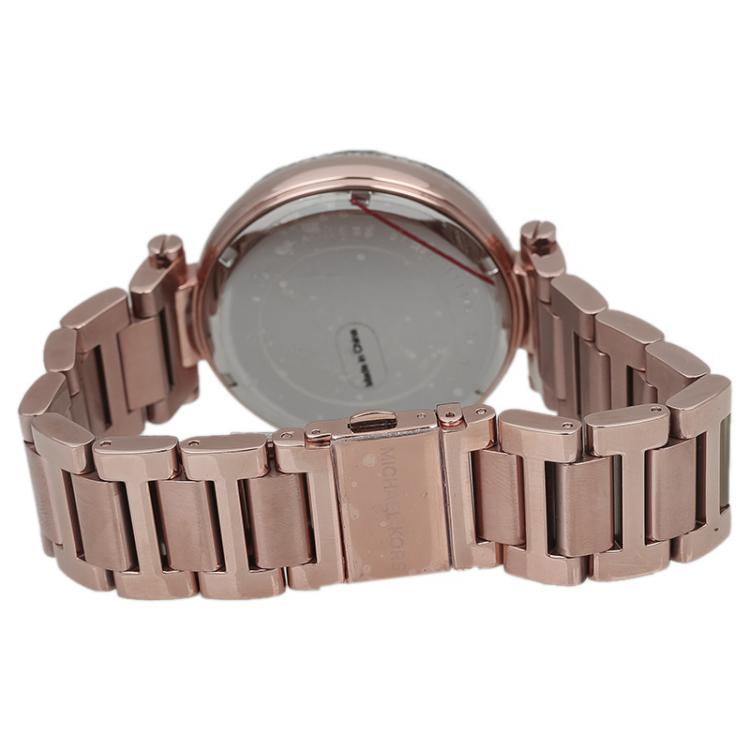 Pre Owned Michael Kors Crystal Rose Gold-Plated Stainless Steel Camille MK5868 Women's Wristwatch 40MM