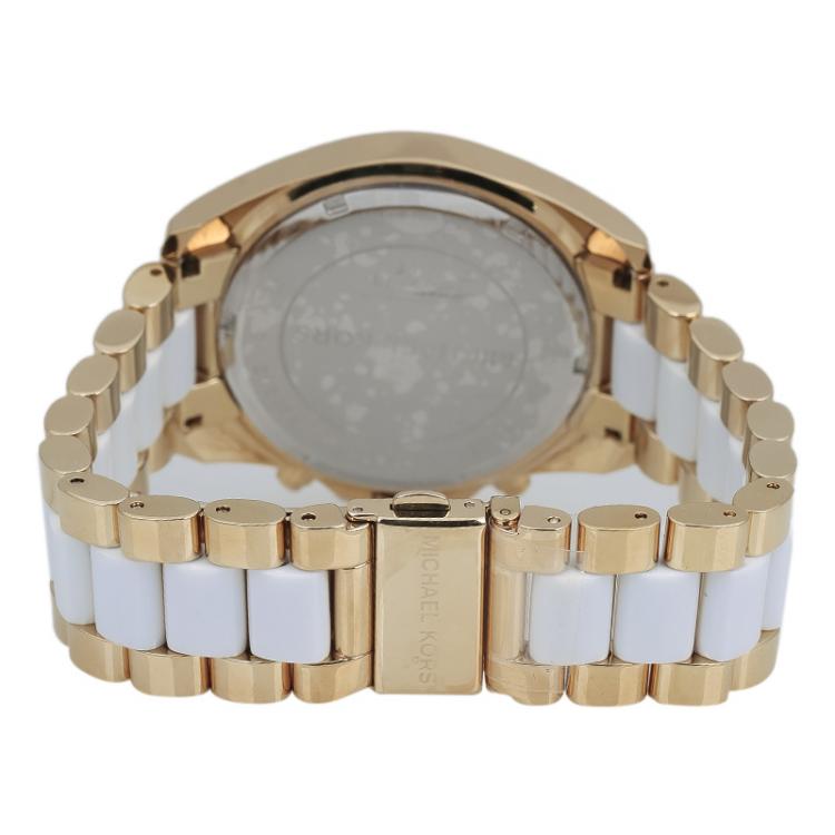 Pre Owned Michael Kors Silver Gold-Plated Stainless Steel Bradshaw MK5743 Women's Wristwatch 43MM