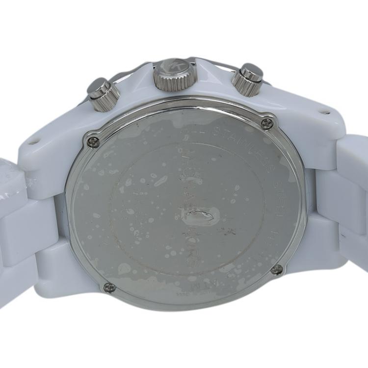 Pre Owned Michael Kors Silver Stainless Steel and Acetate Madison MK5300 Women's Wristwatch 39MM