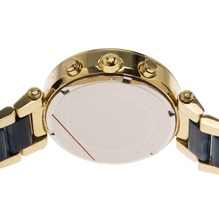 Pre Owned Michael Kors Champagne Gold-Plated Stainless Steel MK6238 Women's Wristwatch 39MM